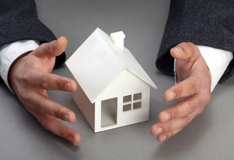 man holding house figure